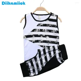 Clothing Sets Fashion Children Boys Baby Boy Top Vest Shorts Pants Summer 2pcs Set For Kids Stripe Sport Clothes HZ6305