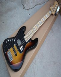 Factory Custom 5string Left Hand Sunburst Electric Bass Guitar with Black PickguardMaple FretboardOffer Customized1265430