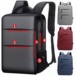 busin Backpack for Men Fit 18 Inch Laptop Backpack Multifunctial Anti Thief Backpack Waterproof Bags USB Charging New Q267 n4mV#