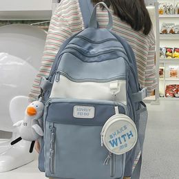 Backpack Schoolbag Female Junior Middle School Senior High Large Capacity Contrast Color College Student