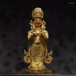 Decorative Figurines 41 China Tibet Bronze Gold Plated Zakiram Kwan-Yin Avalokitesvara Buddha Statue