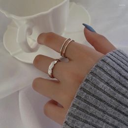 Cluster Rings Uniorsj 925 Sterling Silver Jewelry Japanese And Korean Style Classic Bamboo Shape Open Adjustable For Women