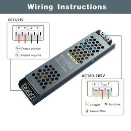 High Quality Mute LED Lighting Transformers 220 To 12V DC 24V 60W 100W 200W 300W 400W LED Strip Power Supply 24V 2A Power Supply