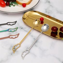 Coffee Scoops Spoon Creative Multiple Colours 304 Stainless Steel Easy To Clean Tableware Dessert Korean Mixing