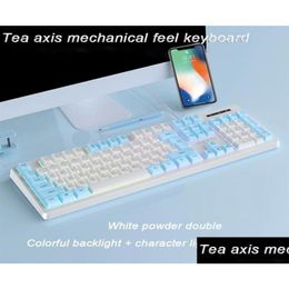 Keyboards Sinking Manipator Keyboard 104Key Mixedcolor Backlit Wired Gaming Ergonomic Office For Pc Drop Delivery Computers Networking Otuyu