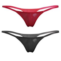 Ice Silk Women Thong Panties Low Waist Female Bikini Brief Thong Underpant Sexy Mini Women G-String Knicker Intimate Underwear