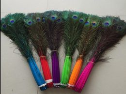 100 PCS High quality 7080 cm 28 32 inches peacock feathers U pick color1132219