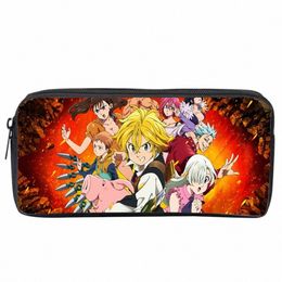 anime the Seven Deadly Sins Student Pencil Case Kids Carto Pencil Bag Teenager Zipper Handbag Women Girls Makeup Bag l2cp#