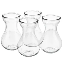 Vases 4pcs Hyacinth Vase Small Glass Centrepieces Clear Growing Bud