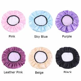 Beanie/Skull Caps 1 Pc Premium Elastic Band Extra Large Satin Silk Bonnet Sleep Cap For Uni Head Wrap Brimmed Night Hat Bath Dhgarden Dh8O9