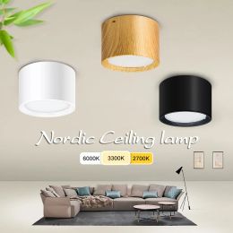 Modern Ceiling Lamp Wooden Surface Mounted Led Ceiling Light 5W 7W 12W 15W for Kitchen Living Room Lighting Spot Light Fixture