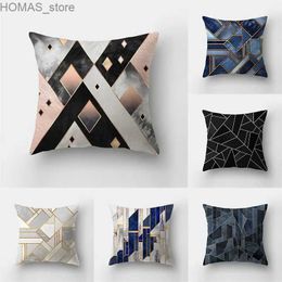 Pillow 45x45cm Personality Creative Mosaic Geometric case Sofa Office Seat Cushion Cover Ornament Home Decoration Y240401