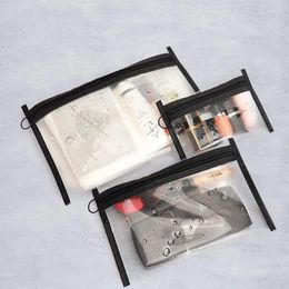 Storage Bags Transparent PVC Organiser For Cosmetics Bag Women Zipper Makeup Case Travel Make Up Bath Toiletry Wash