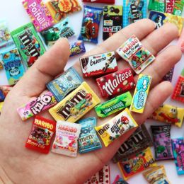 Assorted Resin 1/6 Miniature Dollhouse Snack Bag Mini Pretend Food for BJD Doll Kitchen Accessories Toys for Girl