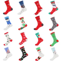 Women Socks 5 Pairs Men/Women Cotton Cartoon Christmas Cute Santa Claus Elk Snow Funny Sock Happy Winter Year Gift