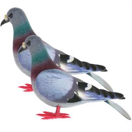 Garden Decorations 2 Pcs Bird Figurine Figurines Crafts For Adults Fake Small Plastic Decor Prop Foams Pigeons Outdoor