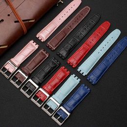 Bands 17mm 19mm Genuine Calf Leather Wrist Strap For S Band Men Alligator Pattern Bracelet band Accessories H240330