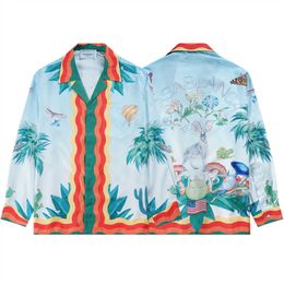 Luxury Designers Men's Dress Shirts top quality Fashion New Casablanc Summer Casual Printed Shirt Homme Male Slim fit short sleeve shirts 62
