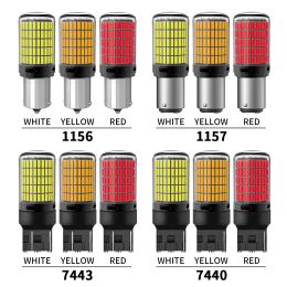 2pcs BA15S P21W BAU15S PY21W 1157 BAY15D P21/5W W21W T25 Front Rear Turn Signal Bulb Canbus Led Amber Yellow 4014 Chipset 150SMD