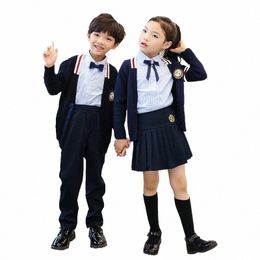 children Royal Nobility School Uniform Boys And Girls Primary And Secdary Students School Dres Sweater Coat Skirt For Kids o5dd#