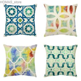 Pillow 45x45cm Abstract Geometric case Colourful Printed Living room Sofa Office Cushion cover Home decor Y240401