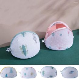 Laundry Bags Sandwich Printed Bra Fixed Polyester Mesh Cylinder Storage Bag Anti-Deformation Thicken Washing