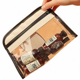 zipper Toiletry Bag Female Cloth Patchwork Makeup Organiser Bath Storage Transparent Cosmetic Bag Makeup Case Storage Bag f641#