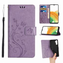 Lovely Butterfly Flower Case For Xiaomi Mi 13 Poco M4 X4 X5 Redmi Note 11S 7 11 12 Pro 5G 10C K60 Lady Kids Leather Etui E04D