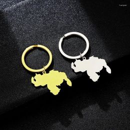 Keychains Stylish Venezuela Map Keychain Stainless Steel Keyrings For Keys