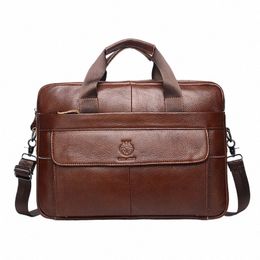 schlatum 2023 Genuine Leather Briefcases Hard For Men Handbags Laptop Briefcase Bags 15.6 Inch Office Bussin Computer Bag B2NM#