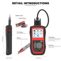 Autel Autolink AL539B OBD2 Scanner 12V Batter Tester Automotive Analyzer DC AC Avometer 3 in 1 Code Reader PK al539 Free Update