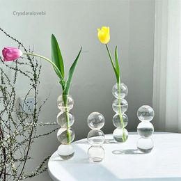Vases Spherical Vase Spain Bubble Glass Transparent And Simple Small Flower Utensils Home Decoration Ornament