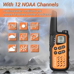 4Pcs Baofeng MP25 Walkie Talkie PMR FRS Type-C Charging High Power Rechargeable Profesional Mini Two-way Radio for Camping