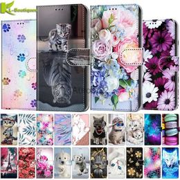 Cell Phone Cases A13 A53 5G Case For Samsung Galaxy A 53 A33 Cover Cat Painted Leather Flip Wallet Coque yq240330