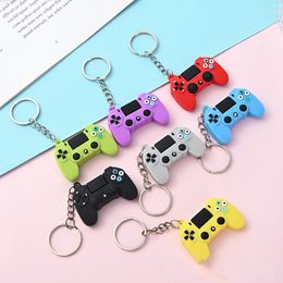 Keychains Accessories key ring designer PVC mini gamepad key chain rings classic cute red and black game machine Mould backpack pendant