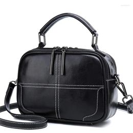 Evening Bags Genuine Leather Shoulder Messenger Bag For Women Tote Handbag Casual Fashion Female Real Cowhide Top Handle Cross Body