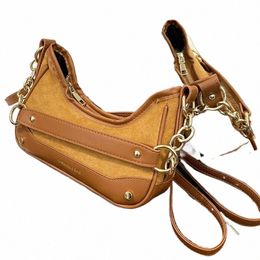 moods Shoulder Armpit Bags For Women PU Leather Veet Crossbody Bag Rivet Design Dual Straps 2023 Luxury Designer Handbags Sac W879#