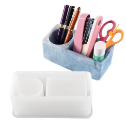 Equipments Pen Holder Silicone Mold Round Square Pen Container Organizer Jewelry Storage Holder Makeup Brush Holder Craft Casting Tools