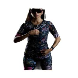 Racing Sets Love The Pain Cycling Womens Triathlon Short Sleeve Skinsuit Summer Outdoor Jersey Profession Team Running Suit Drop Deliv Dhwlg