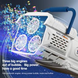60 Holes Bubble Gun LED Light Electric Automatic Rocket Soap Bubble Machine Toys for Kids Outdoor Wedding Party Children's Gifts