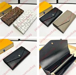 Women Sarah wallet N60114 M82257 designer long wallets Envelope flip cover Credit card clip bag holder purse clutch men high quality letter embossing Coin Purses