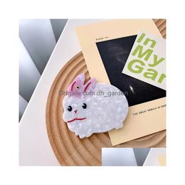 Clamps Korean Creative Design Fashion Acetate Rabbit Cat Paw Prints Were Fruit Handle Cosmetic Colorf High Quality Daily Us Dhgarden Dhrty
