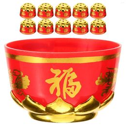 Disposable Cups Straws 24 Pcs Worship Cup Gold Decor Bowl Supply Burning Holy Decorate Exquisite Offering
