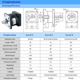 1PCS PX86 PX80 Planetary Reducer Ratio 3.25:1 4:1 5:1 6:1 8:1 NEMA34 32 Low Noise Gear Box for Stepper Servo Motor