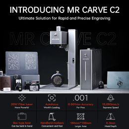 MR.CARVE C2 Laser Marking Machine Handheld Auto Focus with Control Screen for iPhone Android Engrave All Metal Plastic Leather