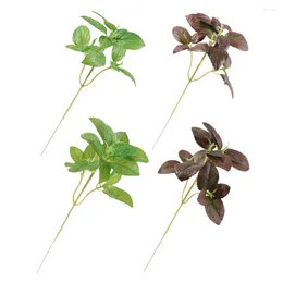 Decorative Flowers 4 Pcs Imitation Plants Fake Greens Faux Greenery Simulated High Simulation Artificial Plastic Decor