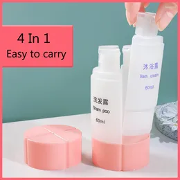 Storage Bottles 3in1 4in1 45ml 60ml Travel Lotion Bottling Suit Refillable Shampoo Bath Cream Cosmetic Empty Container Portable