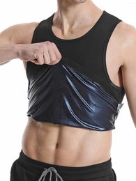 Erkekler Vücut Shapers Sauna Suit Gömlek - Isı Tatma Ter Sıkıştırma Yelek Shapewear Top Spor Salonu Egzersiz Çok yönlü şekillendirici bel eğitmeni