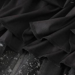 Skirts Women A-line Tulle Skirt Sequins Star Print High Waist Lace Pleated Midi Women's Elastic For All