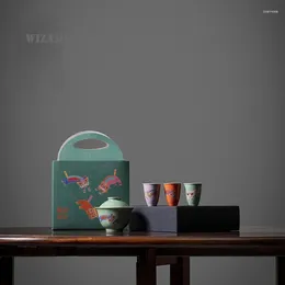 Teaware Sets WIZAMONY In 2024 The Year Of Tiger Tea Set Whole Year's Tail Teeth Hand Gifts Gift Boxes
